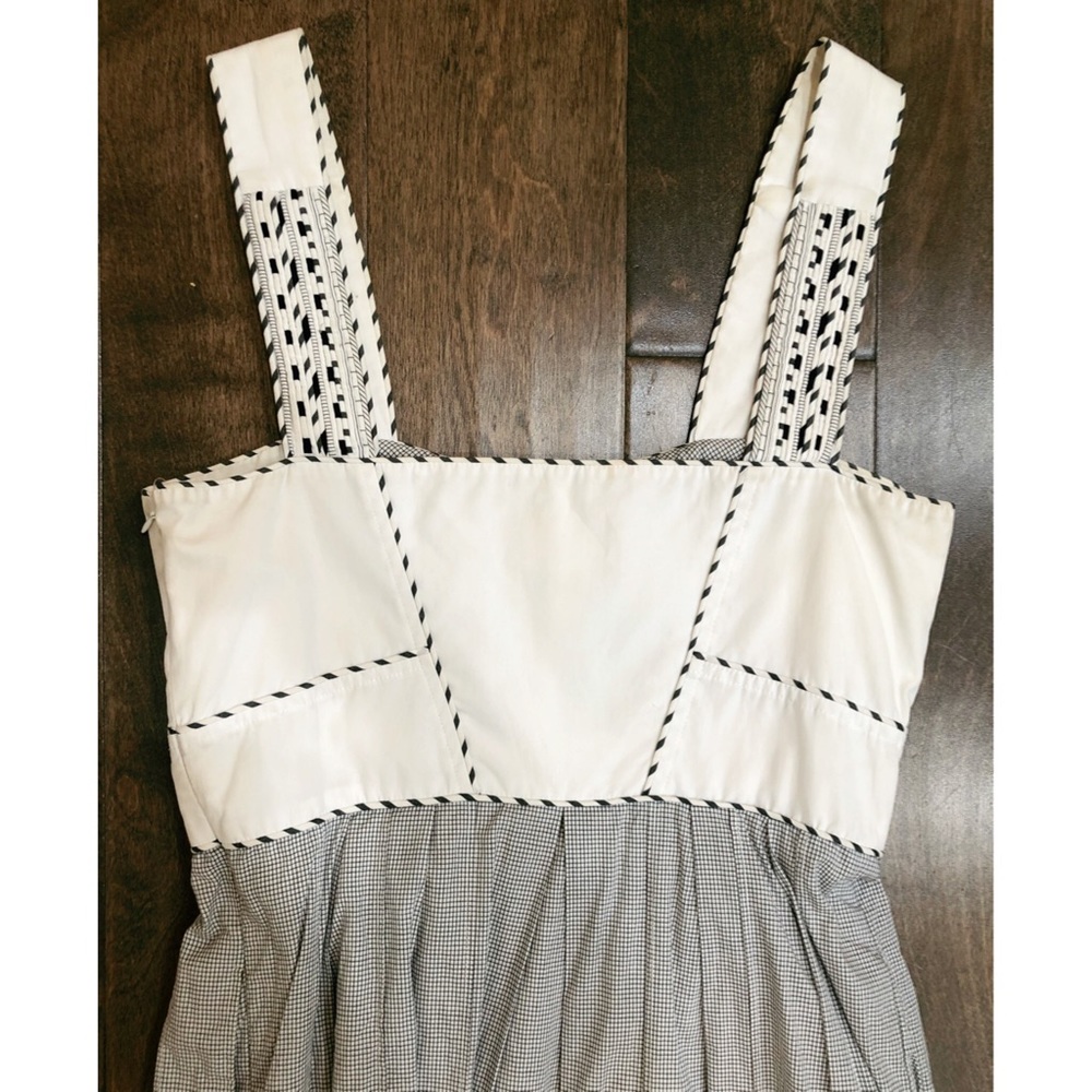 Zac Posen Gingham Plaid Embroidered Cotton Dress SZ 6 - Picture 11 of 16
